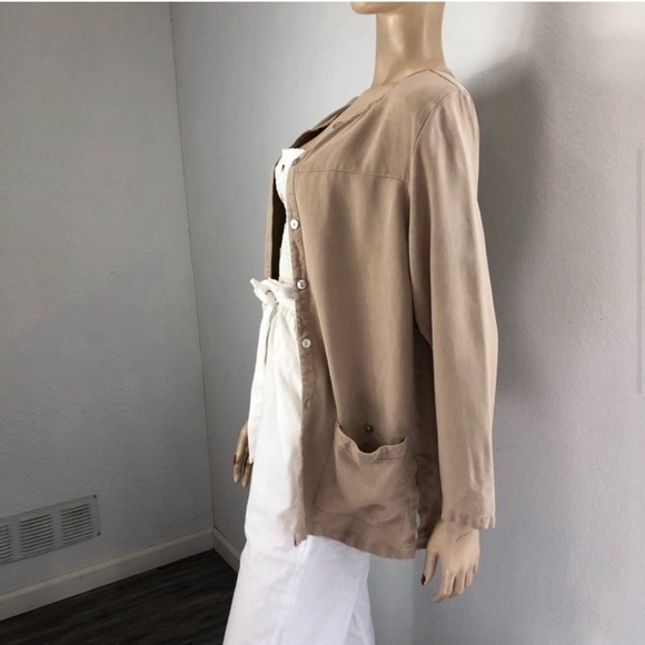 ANNE CARSON cardigan/jacket/shacket button front silk - Picture 5 of 16